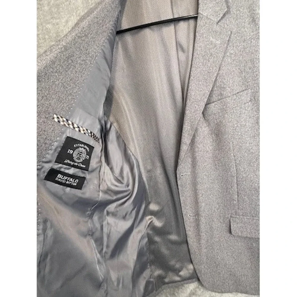 Buffalo David Bitton Mens Gray Wool‎ Blend Blazer Jacket Size 42R